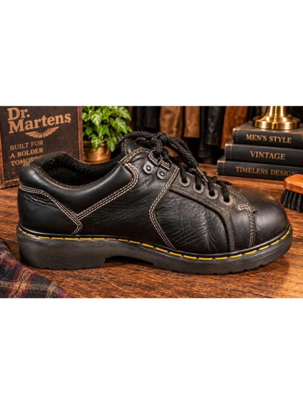 Vintage Dr Martens 9351 Men's 10 Black Leather Ridgeback Oxford Made England